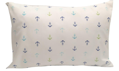 ELLA & MAX Toddler Pillowcase. Anchor Nautical. Soft & Cuddly. Fits 13x18 & 14x19 Toddler Pillows. Easy to wash & no Ironing. Handmade in USA. Mad...