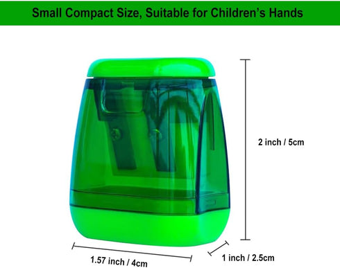 Colored Pencil Sharpener Manual, 4pcs Small Handheld Pencil Sharpeners Dual Holes with Lid for Kids Adults at Classroom School Office Home...