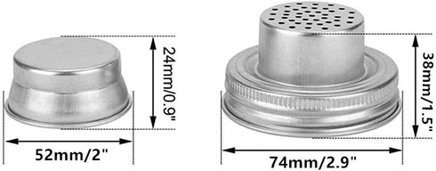 4 Pack Stainless Steel Mason Jar Shaker Lids with Silicone Seals for Dredge Flour,Mix Spices,Sugar, Salt, Peppers and Any Regular Mouth Mason Jar ...