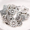 Pomeat 50 PCS Mixed Antique Silver Flower Decorative Metal Buttons for Sewing...