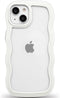 Anuck for iPhone 14 Plus Case Wavy Edge Clear Back Design, Anti-slip Grip Cute Wave Curly Frame Shape Shockproof Soft TPU & Hard Bumper Protective...