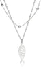 Jesus Fish Necklace For Women Stainless Steel Christian Faith Symbol Jesus Fish Pendant Necklace Religious Jewelry Inspirational Gift...