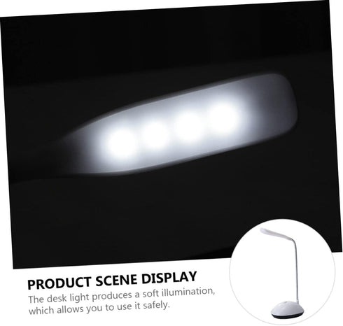 Foldable Table Lamp, White, Plastic, Battery Powered, LED, Desk Lamp for Reading...