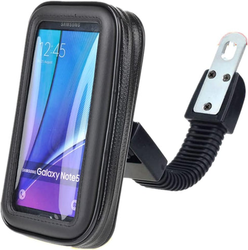 Motorcycle Universal Phone Mount Holder Waterproof Motorcycle Cell Phone Holder with Rain Cover 360° Rotation Motorbike Rearview Mirror Mount, fit...