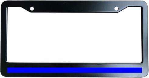 Thin Blue Line License Plate Frame - Metal Car Tag Sign for Women/Men, Standard 6x12 2-Hole and Screws Fits US & Canada...