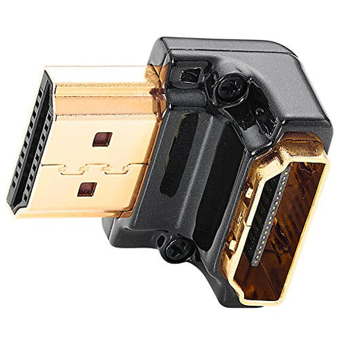 Zeskit HDMI Adapter Male to Female Right Angle, Zinc Alloy Full Shielding 24K Gold Plated Connectors (SIDE-90/N)...