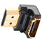Zeskit HDMI Adapter Male to Female Right Angle, Zinc Alloy Full Shielding 24K Gold Plated Connectors (SIDE-90/N)...