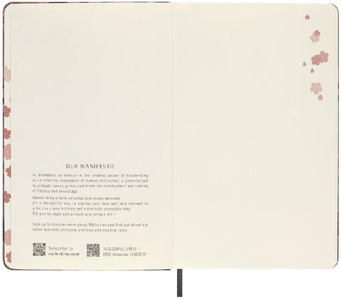Moleskine Limited Edition Sakura Notebook, Hard Cover, Large (5" x 8.25"), Plain/Blank, Floral, 176 Pages...