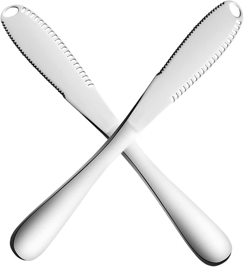 Stainless Steel Butter Spreader Knife, Butter knife for Spreads Butter Cheese and Condiments - Set of 2...