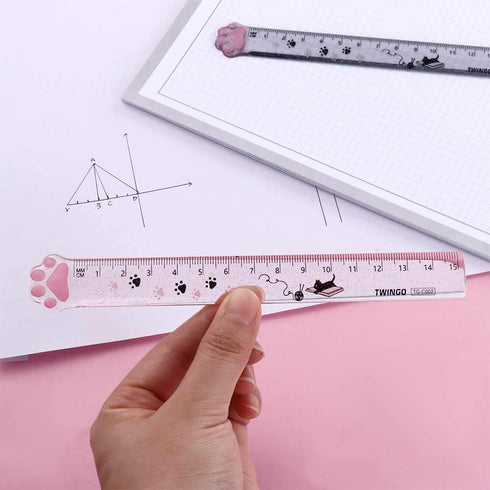 Cat Claw Stationery Set -2 Double Ended Dual Purpose Cutting Art Knives, 2 Stainless Steel Hand Scissors,1Pcs 15cm Cat Claw Ruler,1 Cat Claw Corre...
