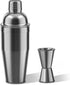 Cocktail Shaker with Double Measuring Jigger,18/8 Stainless Steel 24oz Martini Shaker Set,Drink Shaker Built-In Strainer,Bartender Kit. (Black)...