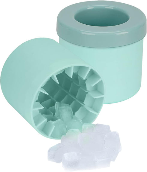 2 Pack Cylinder Ice Cube Mold Ice Trays, Silicone Ice Bucket, Portable Ice Cube Maker, Press-Type Easy-Release Ice Cup (Blue)...