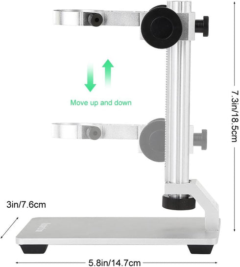 Koolertron Aluminum Alloy Microscope Stand Portable Adjustable Manual Focus Digital USB Microscope Holder Support Adjusted Up and Down...