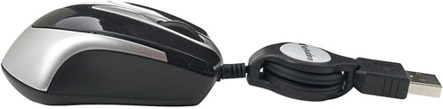 Verbatim USB Corded Mini Travel Optical Wired Mouse for Mac and PC - Metro Series Black...