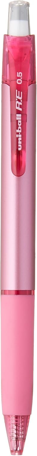 Uni Erasable Knock Ballpoint Pen, Uni-Ball R:E, Cherry Pink Ink (URN18005.13)...