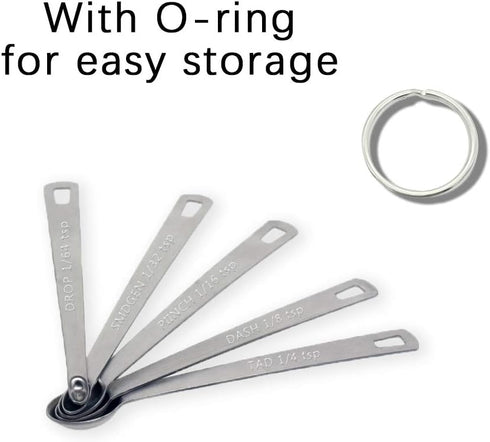 1Pack Mini Measuring Spoons Set, Heavy Duty Stainless Steel Teaspoon for Cooking and Baking, Suitable for Small Amount of Dry or Liquid Ingredient...