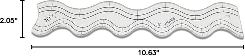 YICBOR Wave Edge Quilting Ruler Template - Clear Wave Quilter's Ruler for Domestic Sewing Machine...
