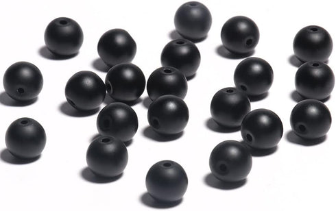 Yochus 8mm Black Matte Onyx Agates Round Loose Beads Frost Dull Polish Agat Beads for Jewelry Making...