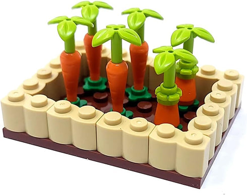 General Jim's Bright Colorful Vegetable Garden Plot Building Block Toy Playset 165 Pc 6 Section Modular Building Block Vegetable Garden Plot Set f...