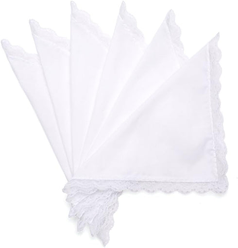 Selected Hanky Women's Wedding Handkerchief with Lace, Ladies Hankies for Embroidery and Wedding, Handkerchiefs of Textile...