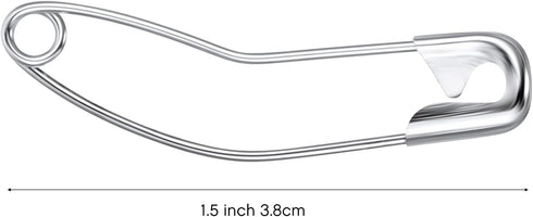 100 Pack Curved Safety Pins 1.5 inch Size 2 for Quilting Sewing?Basting Pins...