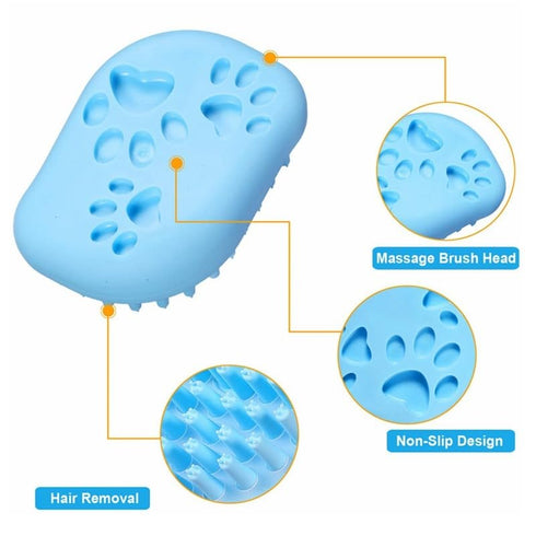 Soft Silicone Bristles Massage Grooming Brush for Dogs and Cats Soft Pet Shampoo Brush for Shedding Hair Pet Bathing Tool (Pink)...