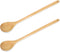 2 Pieces Wooden Cooking Spoons Bamboo Cooking Spoon Non Stick Cookware Serving Spoon Kitchen Utensils Long Handle Wood Spoon for Stirring, Flippin...
