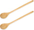 2 Pieces Wooden Cooking Spoons Bamboo Cooking Spoon Non Stick Cookware Serving Spoon Kitchen Utensils Long Handle Wood Spoon for Stirring, Flippin...