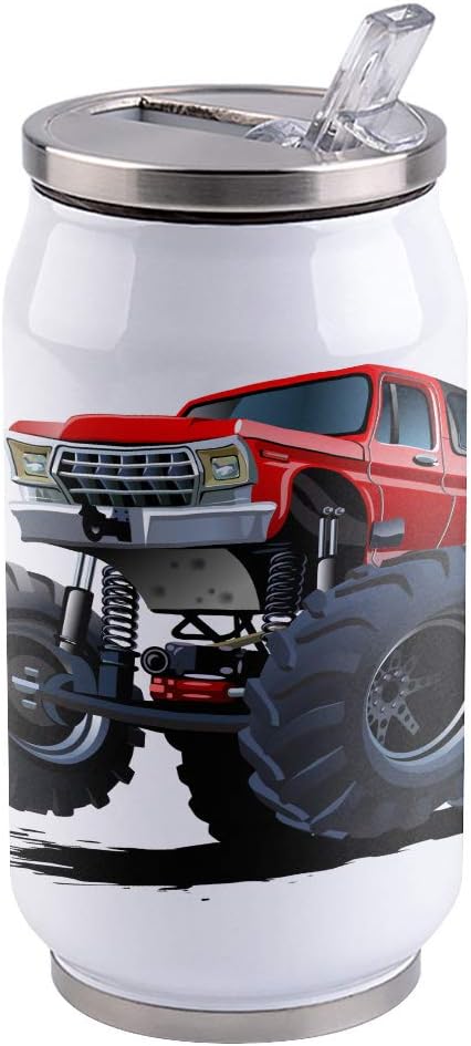 14oz Stainless Steel Tumbler with Lid & Straw-Double Wall Vacuum Insulated Travel Mug,Tractors Monster Truck Water Bottle Coffee Beverage Drinks C...