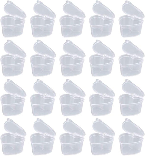 EXCEART 50 Pcs Transparent Heart Shaped Storage Containers Clear Heart Shape Plastic Storage Cases with Lids for Arts Crafts Storage Boxes Plastic...