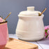 Sugar Bowl with Lid and Spoon, Ceramic Sugar Bowl,Multi-Function Sugar Container Spice Container Salt Jar Condiment Bowls Sugar Jar for Kitchen St...