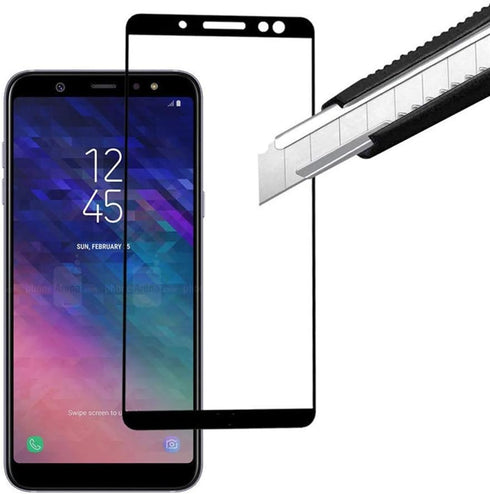 [2 PACK Black Front High Clear Films Bubble Free for Samsung Galaxy A6 2018 A600 Tempered Glass Screen Protector Anti-Scratch Protective Film...