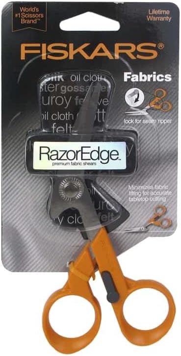 Fiskars 199800-1001RazorEdge Fabric Shears/Seam Ripper for Tabletop Cutting , 5 Inch...