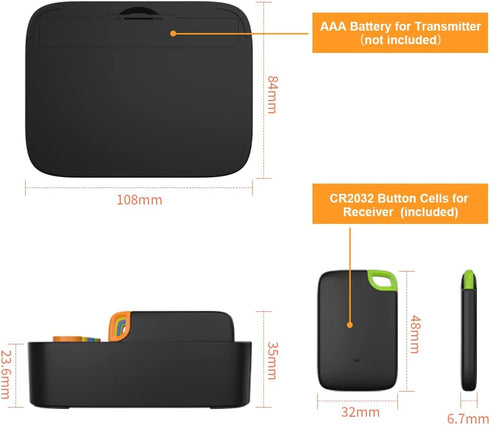 Key Finder Locator,Key Tracker,RF Item Tag Beeper Alarm Tracking Device with 1 Transmitter and 4 Receivers,Easy to Use,Find My Car Keys,Wallet,TV ...