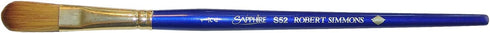 Robert Simmons Sapphire Brush, Oval Wash, Short Handle, 1/2", Blue...