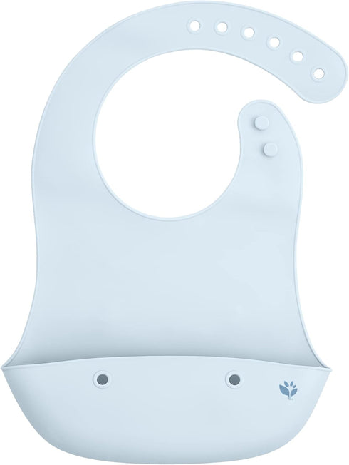 green sprouts Unisex Baby Scoop Silicone Bib, Light Blueberry...