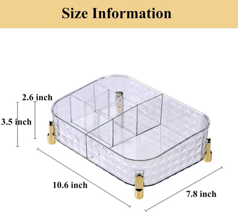 Makeup Organizer Countertop Bedroom Vanity Clear Skincare Organizer Cute Cosmetic Display Cases for Perfumes Lipsticks, Transparent White...
