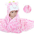 Vauwmsr Baby Hooded Blanket Ultra Soft Warm Newborn Infant Swaddle Wrap Bath Shower Towel, 25.6" x 39.4", Pink...