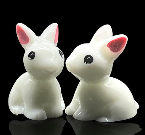 Art&Beauty 24pcs Mini Resin Rabbits Easter Bunny Miniature Figurines Fairy Garden Miniature Moss Landscape DIY Ornaments Decorations Succulents Pl...
