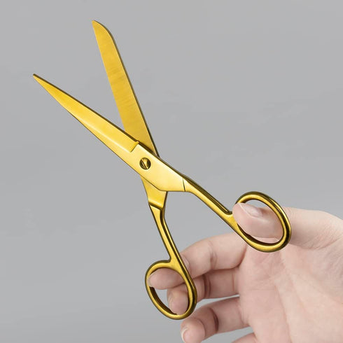 7 Inch Gold Tailor Scissors Golden Straight Recycled Stainless Steel Dressmaker Fabric Shears Tailors Sewing Scissors for Costume Crafts Arts Fabr...