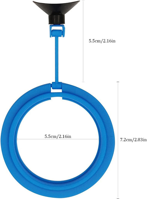 zhuohai Fish Feeding Ring Floating Food Feeder Circle with Suction Cup Easy to Install Aquarium (Round)...