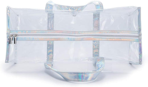 Clear Tote Bag Transparent Bag Stadium Approved Travel Gym See Through Toiletry Bag for Women...