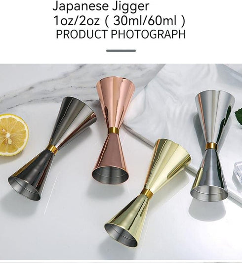Jigger 2oz 1oz (60ml/30ml),Finished Japanese Jigger with Measurements Inside,cocktail measuring cup jigger for bartending...