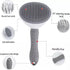 Cat Grooming Brush, pet brush hair remover, Self Cleaning Slicker Brushes for Dogs Cats, dog massage brush (GRAY)...