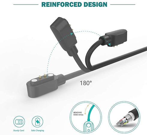 Smartwatch Charger Cable Magnetic Universal USB Charging Cable 2.84mm 2-Pin Devices......