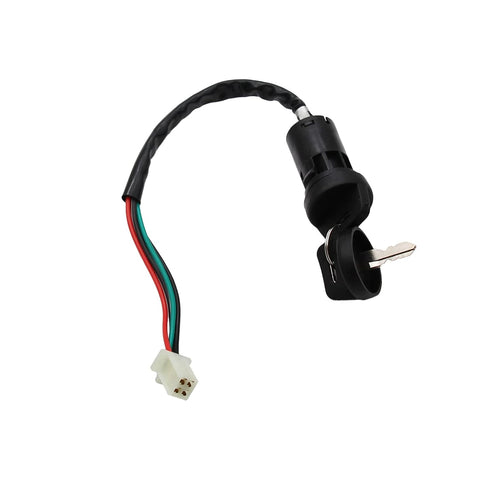 4 Wire Ignition Key Switch for 50cc-125cc ATV, Go Kart, Scooter (Female Plug, Black, 2 Position, ON-OFF)...