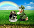 Green Leprechaun and Black Pot of Gold Tone Salt and Pepper...