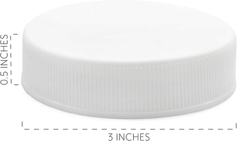 Cornucopia Brands Regular Mouth Plastic Mason Jar Lids, Unlined (24-Pack); Standard Size 70-450 White Plastic Caps for Mason Jars...