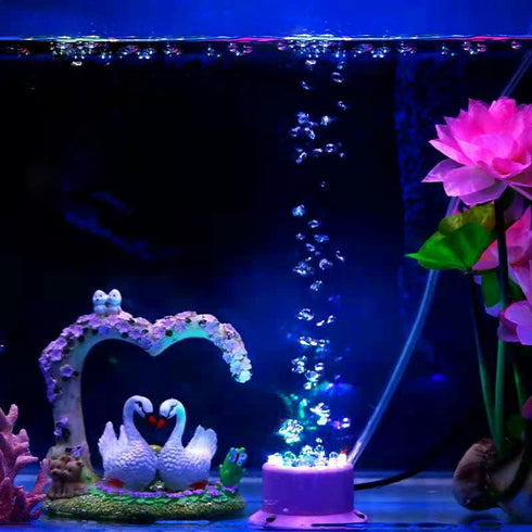 Aquarium Ornaments -Resin Heart Shaped Swan Aquarium Supplies for Theme Decorations Fish Tank Aquatic Plants Accessories...