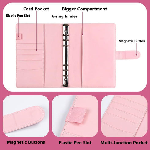 AUSTARK 100 Envelopes Money Saving Challenge, A5 Cash Saving Binder with 100 Envelopes & Tracker to Save $5050 (Pink)...